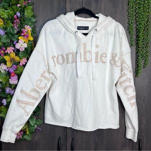 "NWOT Abercrombie & Fitch White Pullover Hoodie Size Medium